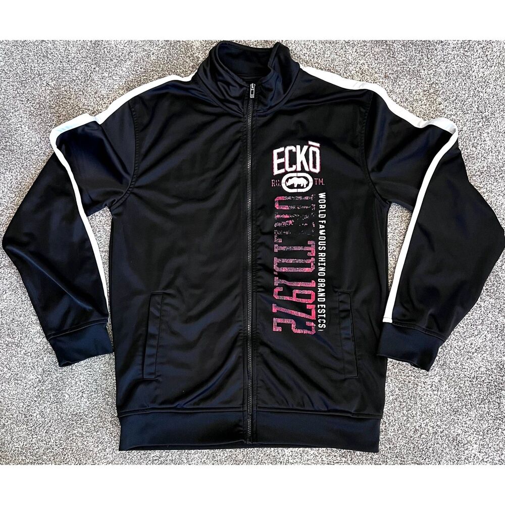 y2k ECKo Unlimited Track Jacket  Size Large Zipper Closure Perfect Fade.........